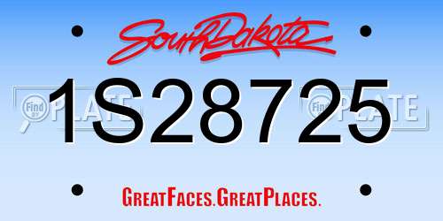 1S28725 South Dakota License Plate
