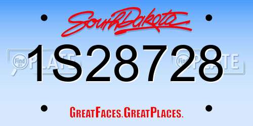 1S28728 South Dakota License Plate