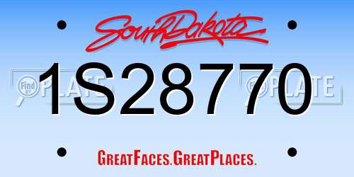 1S28770 South Dakota License Plate