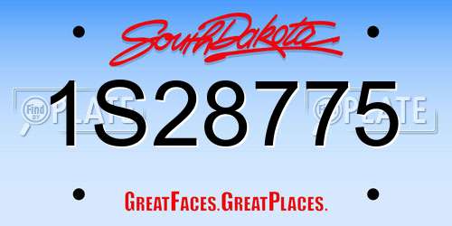 1S28775 South Dakota License Plate