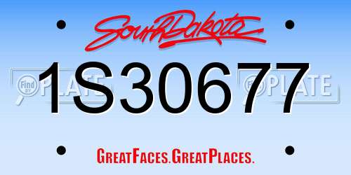 1S30677 South Dakota License Plate