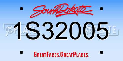 1S32005 South Dakota License Plate