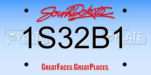 1S32B1 South Dakota License Plate