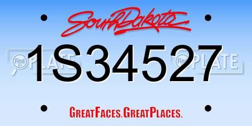 1S34527 South Dakota License Plate