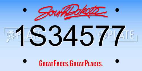 1S34577 South Dakota License Plate