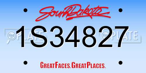 1S34827 South Dakota License Plate