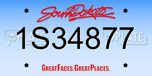 1S34877 South Dakota License Plate