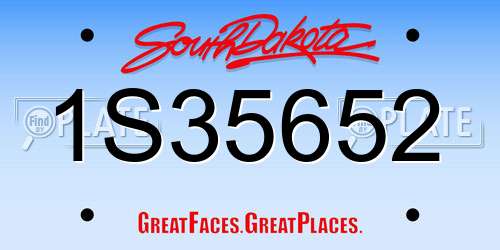 1S35652 South Dakota License Plate