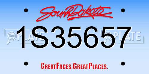 1S35657 South Dakota License Plate