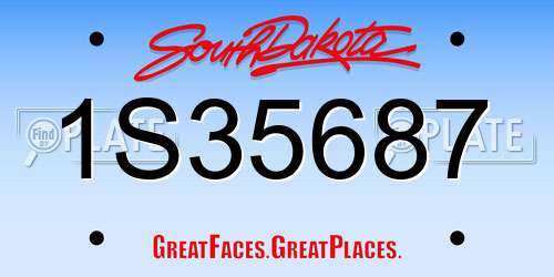 1S35687 South Dakota License Plate