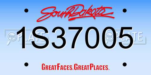 1S37005 South Dakota License Plate