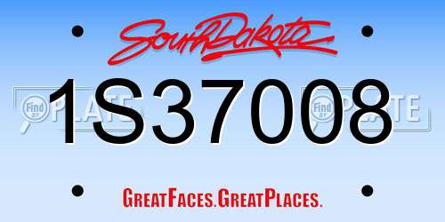 1S37008 South Dakota License Plate
