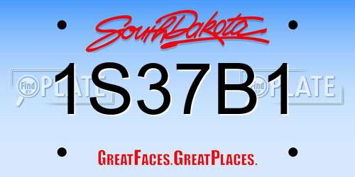 1S37B1 South Dakota License Plate