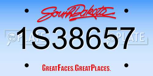 1S38657 South Dakota License Plate