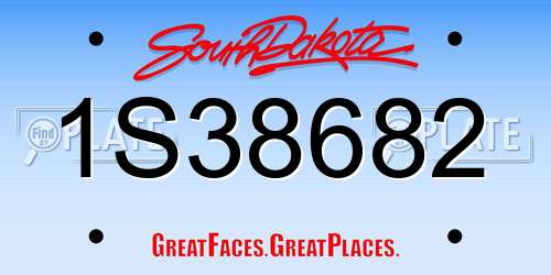 1S38682 South Dakota License Plate