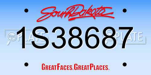 1S38687 South Dakota License Plate