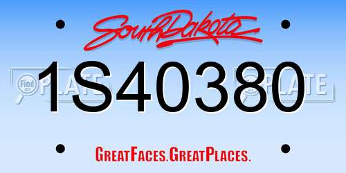 1S40380 South Dakota License Plate