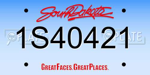 1S40421 South Dakota License Plate