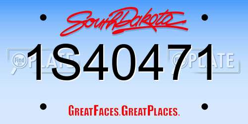 1S40471 South Dakota License Plate