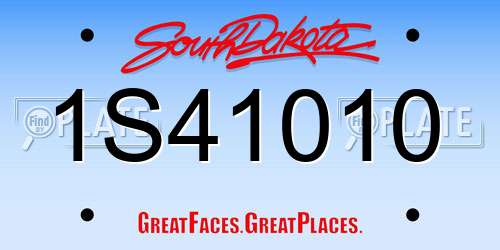 1S41010 South Dakota License Plate