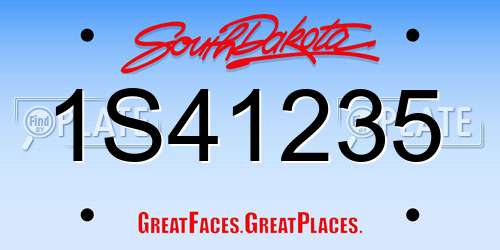 1S41235 South Dakota License Plate