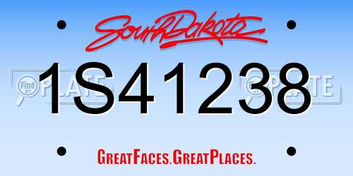 1S41238 South Dakota License Plate