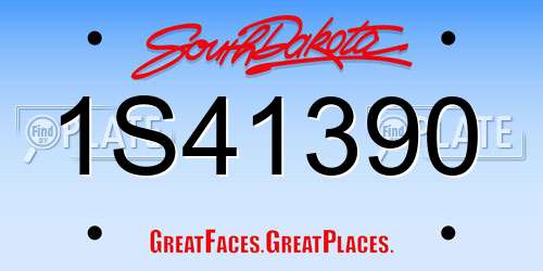 1S41390 South Dakota License Plate