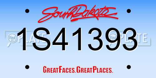 1S41393 South Dakota License Plate