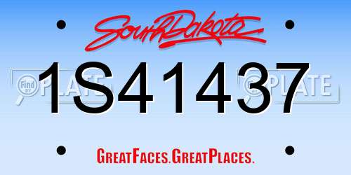 1S41437 South Dakota License Plate