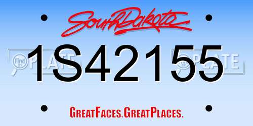 1S42155 South Dakota License Plate