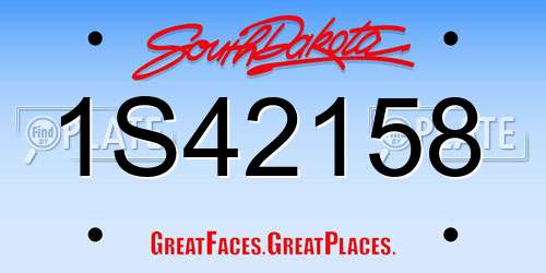 1S42158 South Dakota License Plate