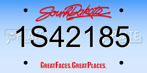 1S42185 South Dakota License Plate
