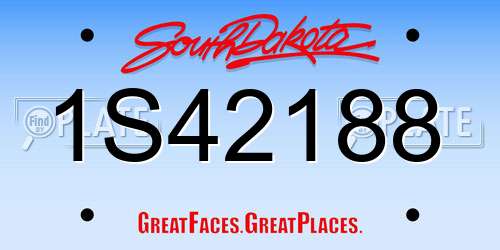 1S42188 South Dakota License Plate