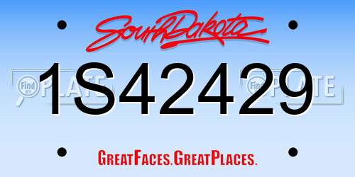 1S42429 South Dakota License Plate