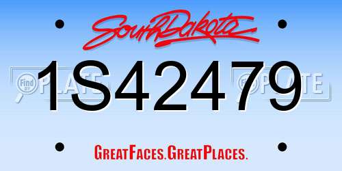 1S42479 South Dakota License Plate