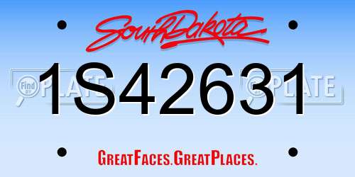 1S42631 South Dakota License Plate