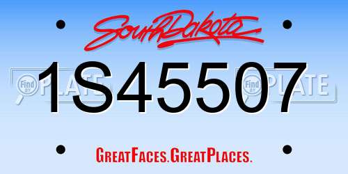 1S45507 South Dakota License Plate