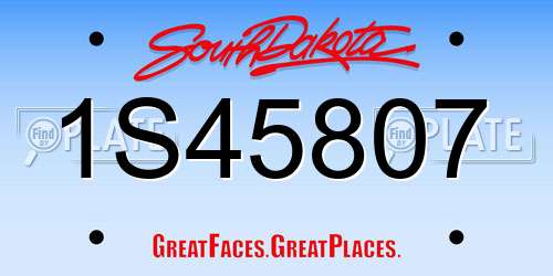1S45807 South Dakota License Plate