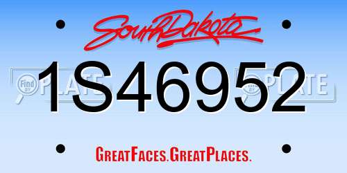 1S46952 South Dakota License Plate