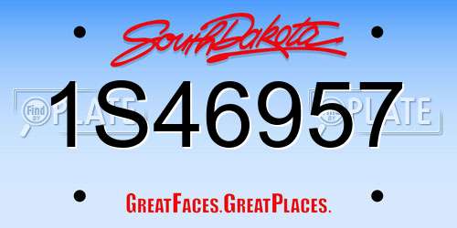 1S46957 South Dakota License Plate