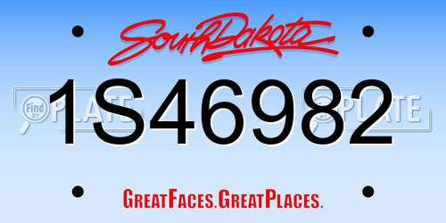 1S46982 South Dakota License Plate