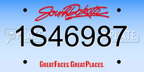 1S46987 South Dakota License Plate