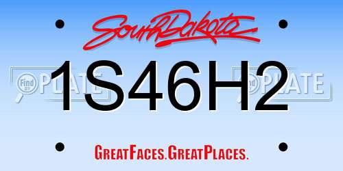 1S46H2 South Dakota License Plate