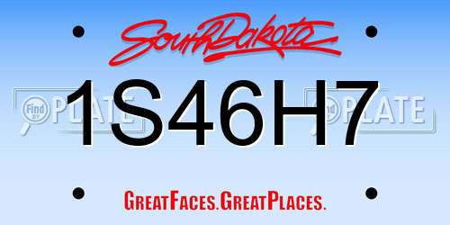1S46H7 South Dakota License Plate