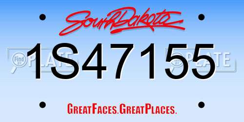 1S47155 South Dakota License Plate