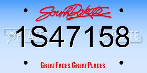 1S47158 South Dakota License Plate