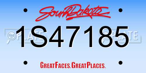 1S47185 South Dakota License Plate