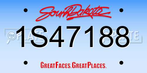 1S47188 South Dakota License Plate