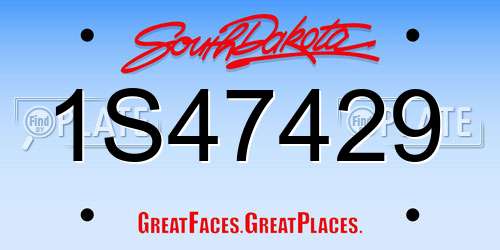 1S47429 South Dakota License Plate