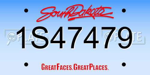 1S47479 South Dakota License Plate